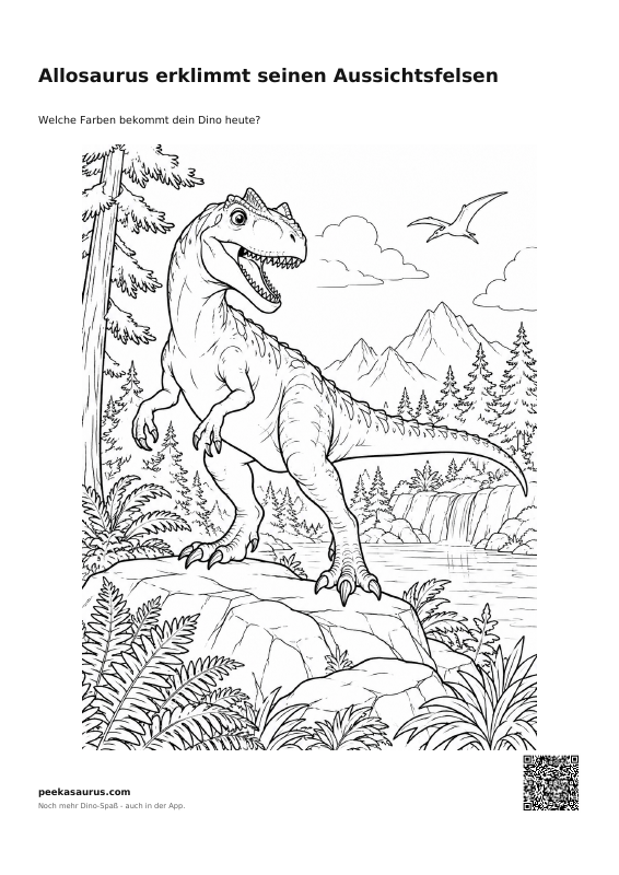Allosaurus erklimmt seinen Aussichtsfelsen