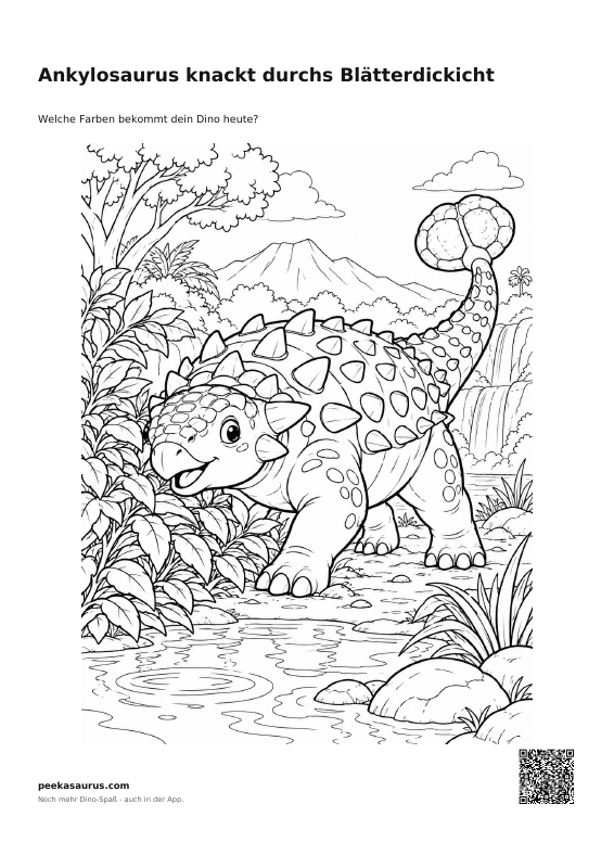 Ankylosaurus knackt durchs Blätterdickicht