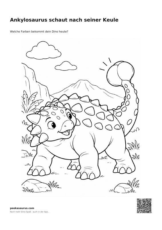 Ankylosaurus schaut nach seiner Keule