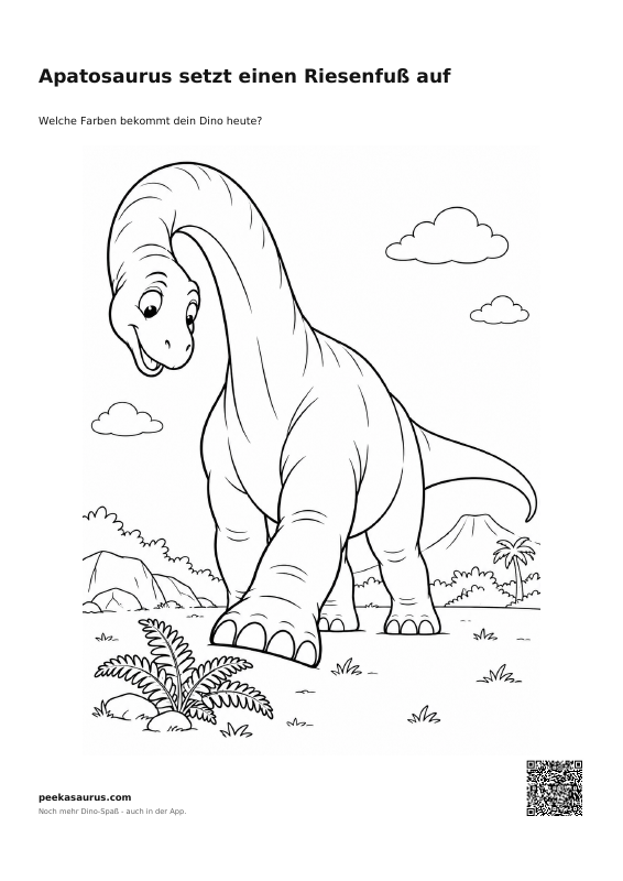 Apatosaurus setzt einen Riesenfuß auf