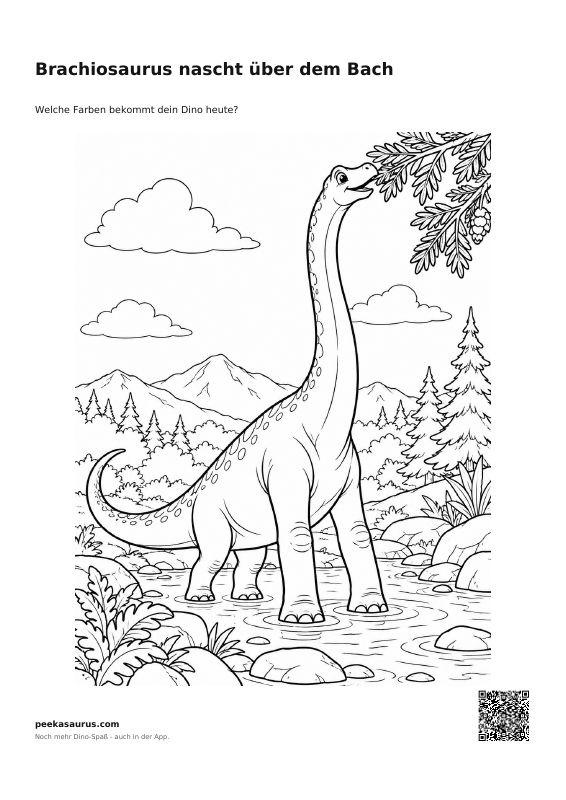 Brachiosaurus nascht über dem Bach