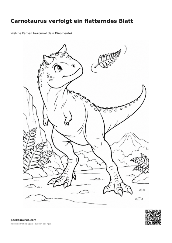 Carnotaurus verfolgt ein flatterndes Blatt