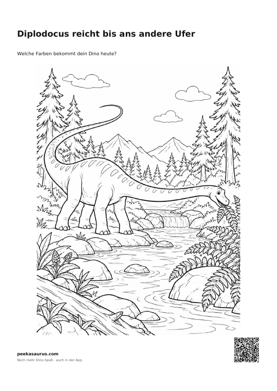 Diplodocus reicht bis ans andere Ufer