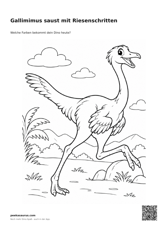 Gallimimus saust mit Riesenschritten