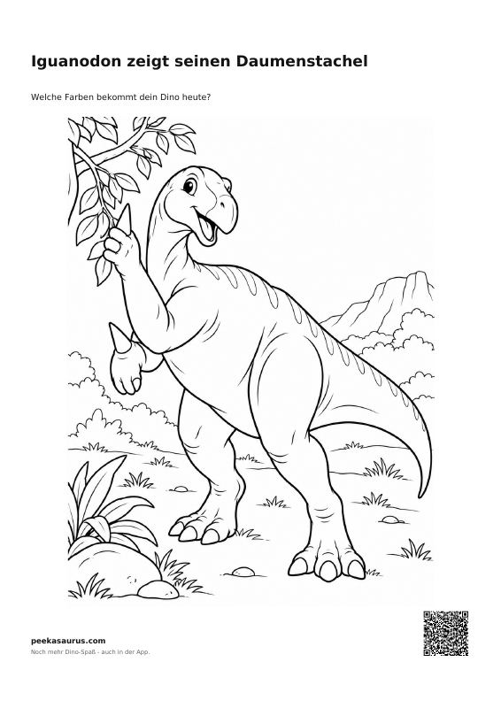 Iguanodon zeigt seinen Daumenstachel