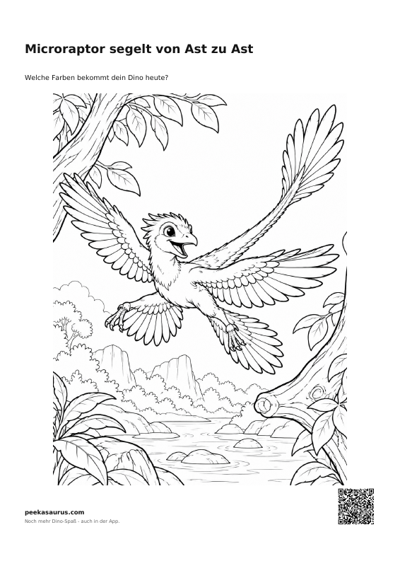 Microraptor segelt von Ast zu Ast