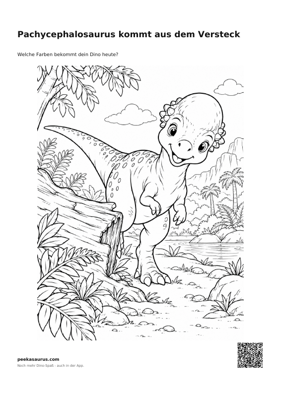 Pachycephalosaurus kommt aus dem Versteck