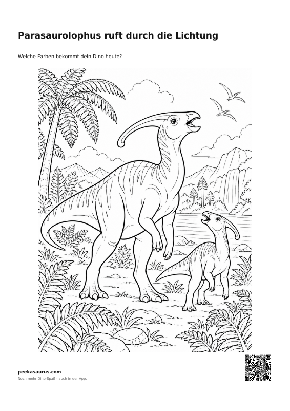 Parasaurolophus ruft durch die Lichtung