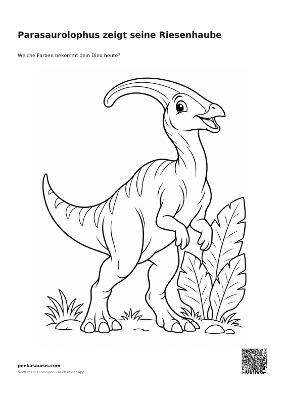 Parasaurolophus zeigt seine Riesenhaube
