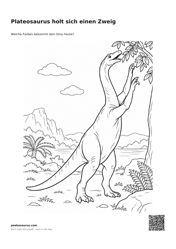 Plateosaurus holt sich einen Zweig