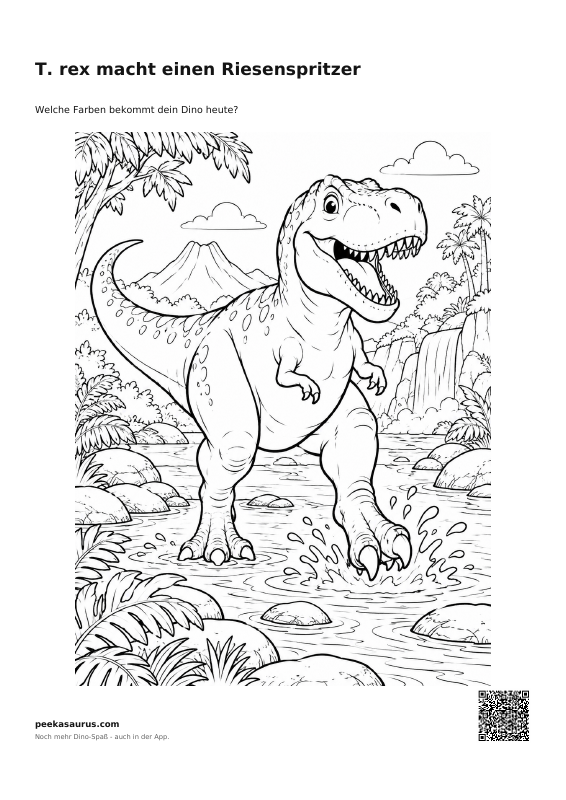T. rex macht einen Riesenspritzer