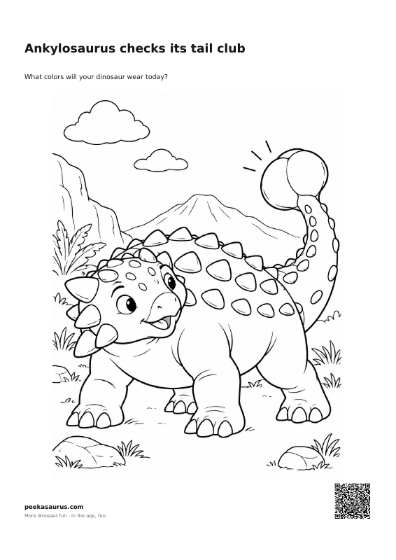 Ankylosaurus checks its tail club
