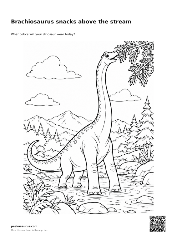 Brachiosaurus snacks above the stream