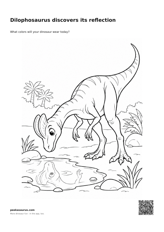 Dilophosaurus discovers its reflection