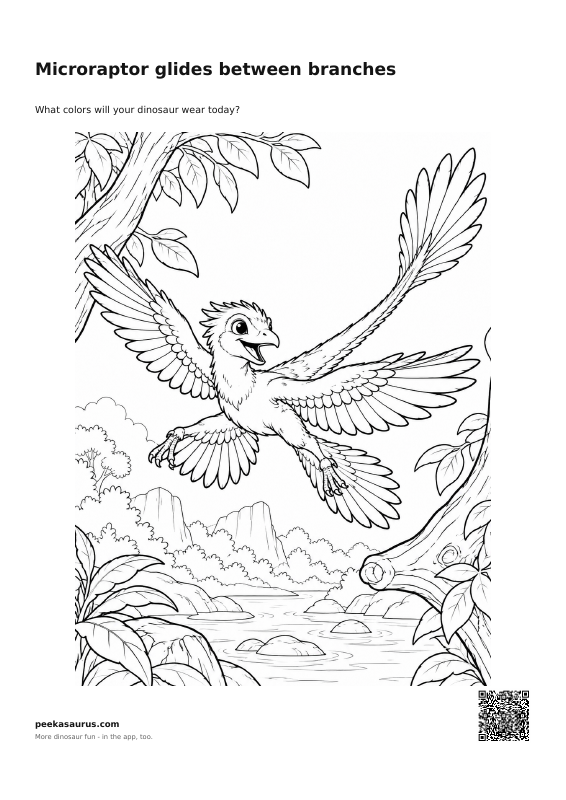 Microraptor glides between branches