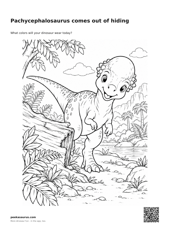 Pachycephalosaurus comes out of hiding