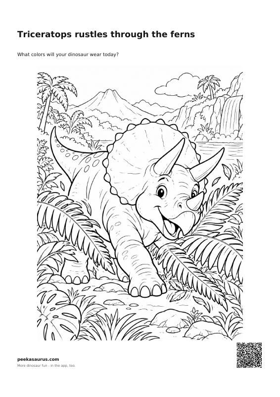 Triceratops rustles through the ferns