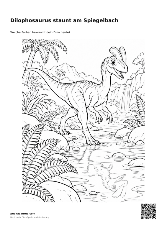 Dilophosaurus staunt am Spiegelbach