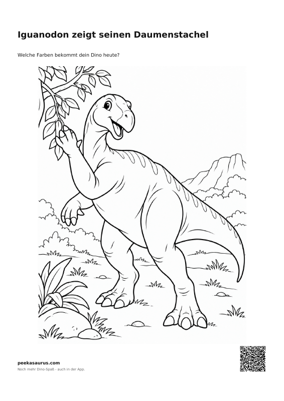 Iguanodon zeigt seinen Daumenstachel