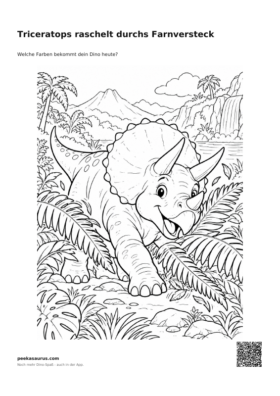 Triceratops raschelt durchs Farnversteck