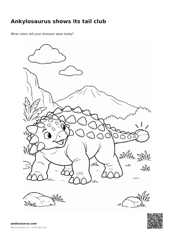 Ankylosaurus shows its tail club